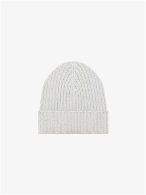 Ribbed beanie in wool and cashmere with 4G detail 